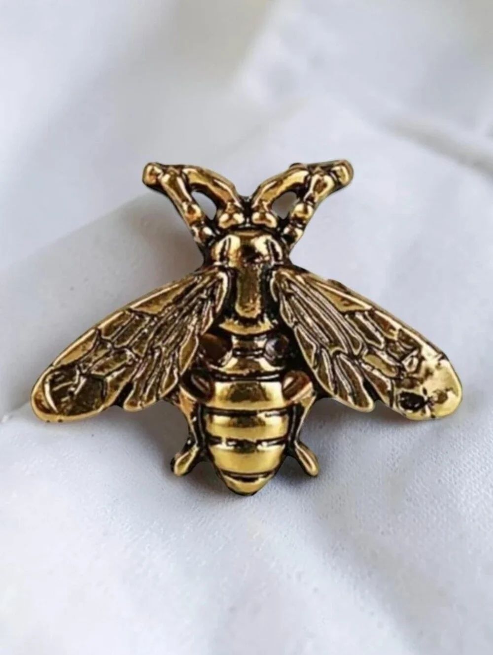 Gold Honey Bee Brooch Bumblebee Pin Whimsical Nature Jewelry Lapel Accessory